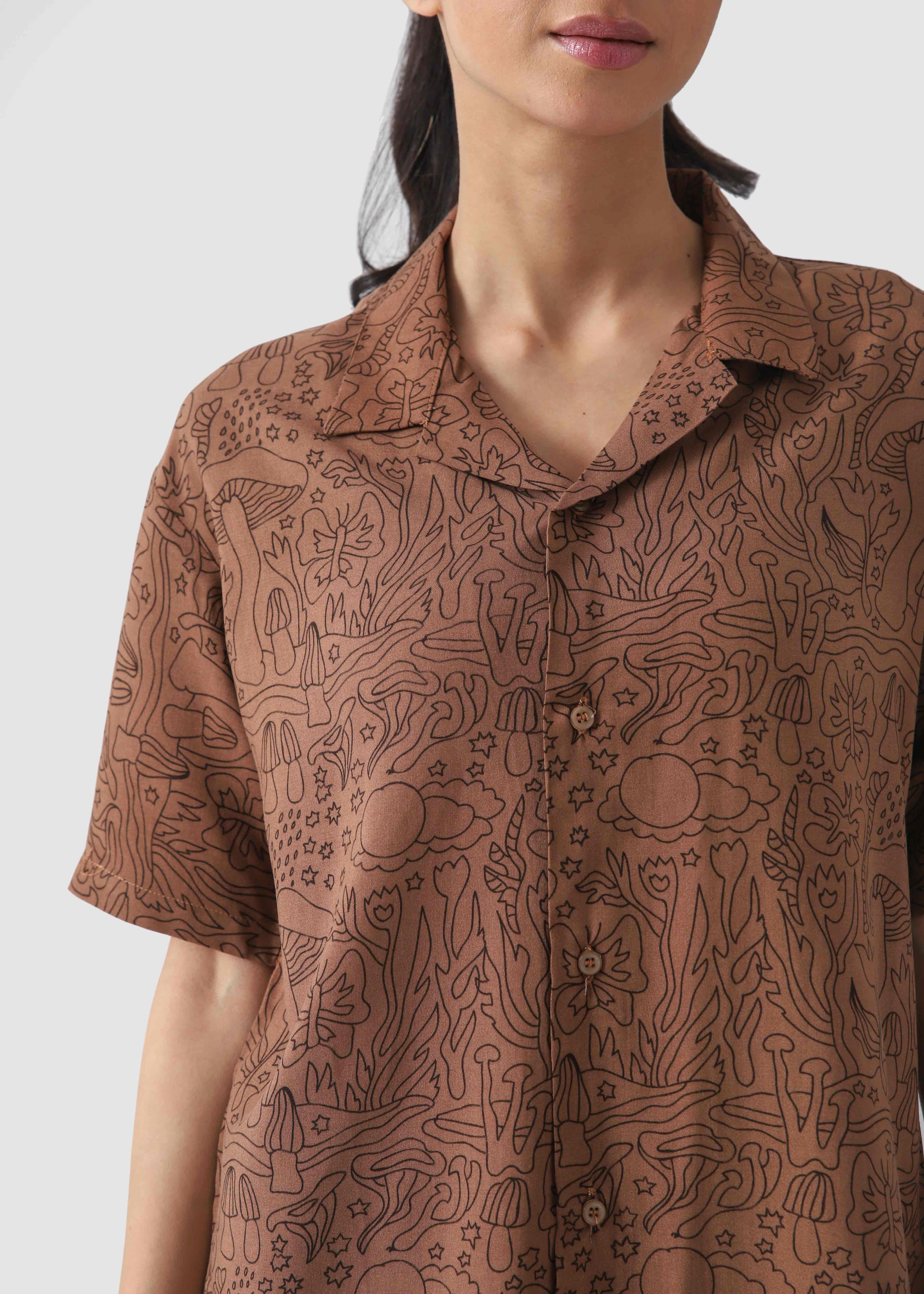Brown Printed Cuban