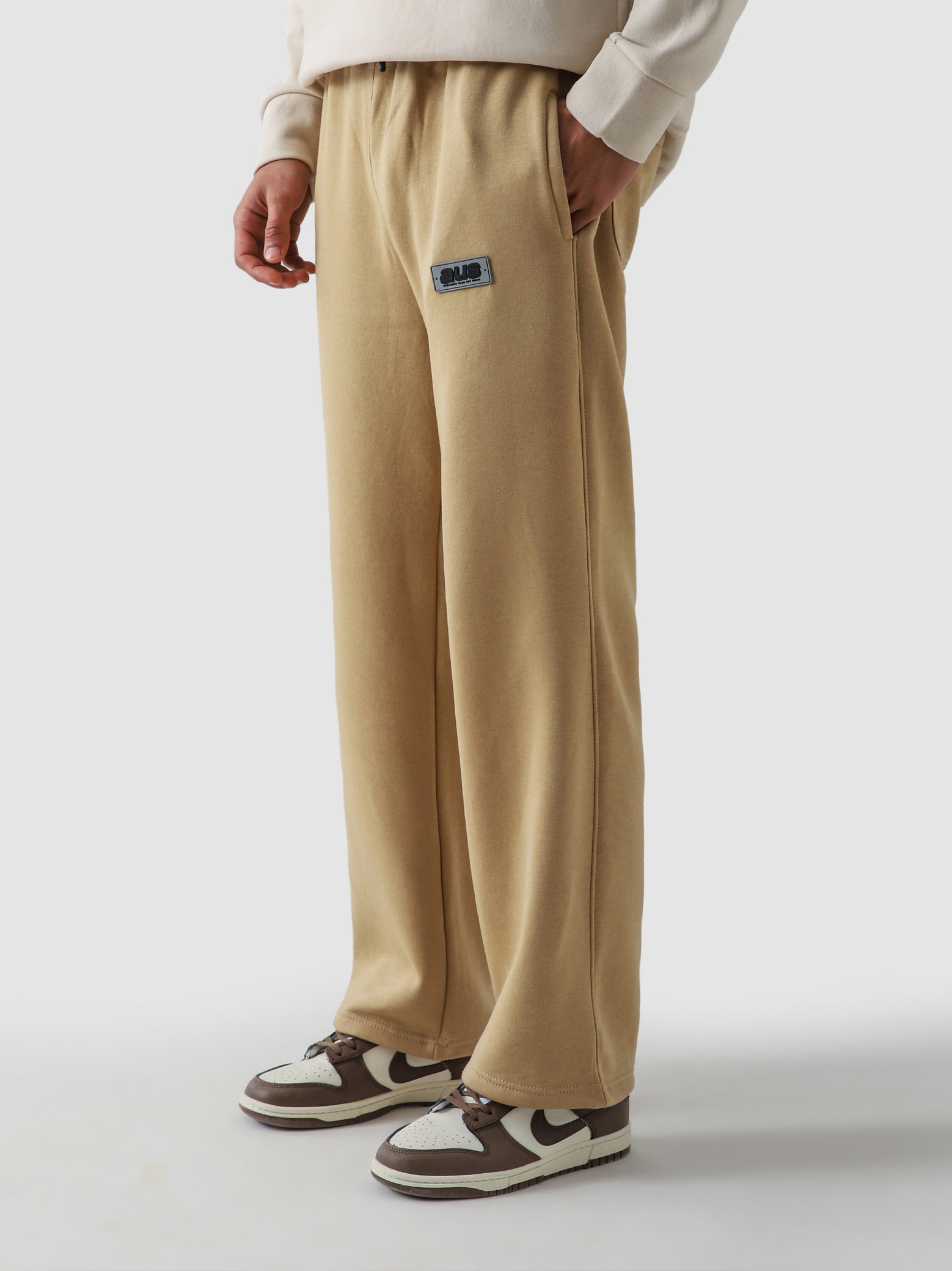 Beige Straight fit Trousers